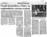 Freud sicoanaliza a Marx en sorprendente estreno teatral