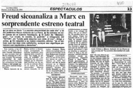 Freud sicoanaliza a Marx en sorprendente estreno teatral