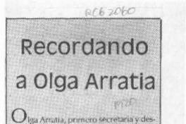 Recordando a Olga Arratia  [artículo] Tota de Guiloff.
