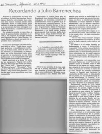 Recordando a Julio Barrenechea  [artículo] Lautaro Robles.