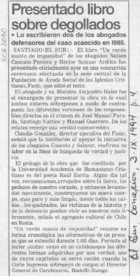 Presentado libro sobre degollados