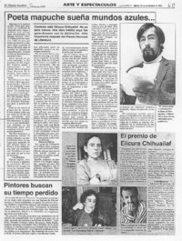 Poeta mapuche sueña mundos azules --