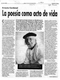 La poesía como acto de vida  [artículo] Daniel Villalobos J.