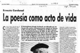La poesía como acto de vida  [artículo] Daniel Villalobos J.