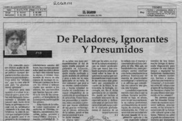 De peleadores, ignorantes y presumidos  [artículo] F. V. D.