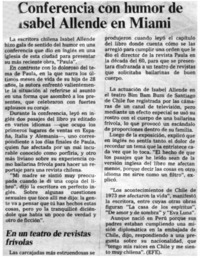 Conferencia con humor de Isabel Allende en Miami