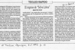 El regreso de "Selva lírica"  [artículo] Martín Ruiz.