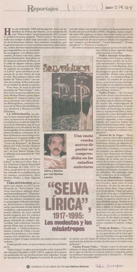 "Selva lírica", 1917-1955, los modestos y los misántropos