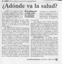 Adónde va la salud?  [artículo].
