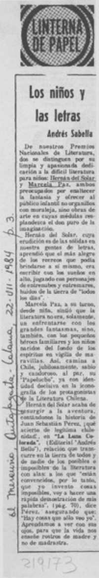 Los niños y las letras