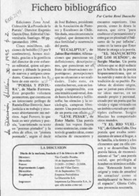 Fichero bibliográfico  [artículo] Carlos René Ibacache.