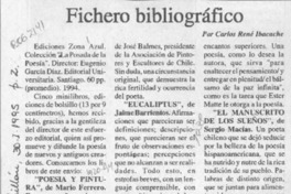 Fichero bibliográfico  [artículo] Carlos René Ibacache.