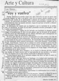 "Voy y vuelvo"  [artículo] Alberto Arraño.