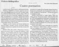 Cuatro poemarios  [artículo] Carlos René Ibacache.