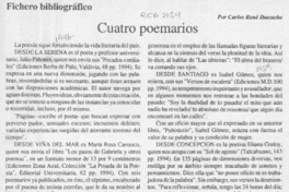 Cuatro poemarios  [artículo] Carlos René Ibacache.