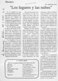 "Los lugares y las nubes"  [artículo] Abelardo Troy.