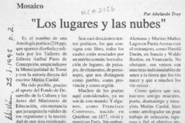 "Los lugares y las nubes"  [artículo] Abelardo Troy.