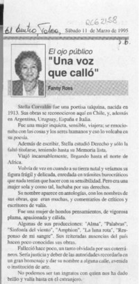 Una voz que calló  [artículo] Fanny Ross.