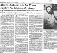 Marco Antonio de la Parra explica su muñequita rusa : [entrevista]