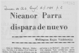 Nicanor Parra dispara de nuevo