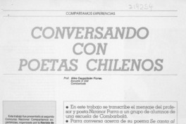Conversando con poetas chilenos : [entrevista]
