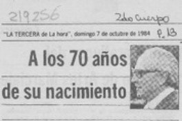 A los 70 años de su nacimiento