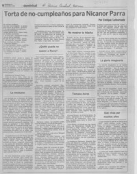 Torta de no-cumpleaños para Nicanor Parra