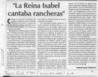 "La Reina Isabel cantaba rancheras"  [artículo] Ramón Díaz Eterovic.