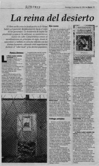La reina del desierto  [artículo] Patricia Espinosa.