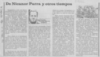 De Nicanor Parra y otros tiempos