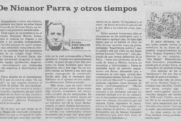 De Nicanor Parra y otros tiempos