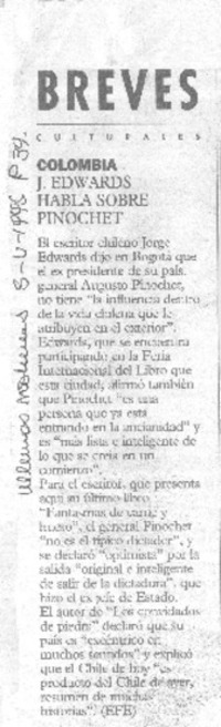 J. Edwards habla sobre Pinochet