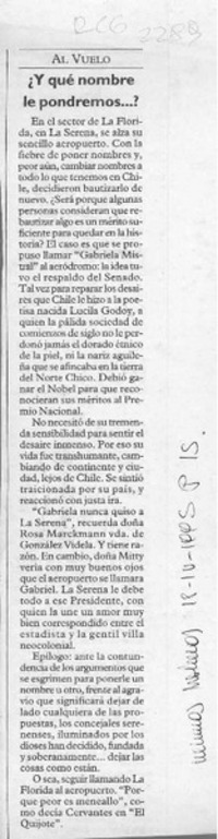 Y qué nombre le pondremos --?  [artículo].