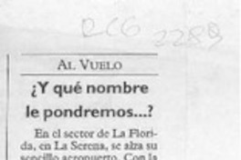 Y qué nombre le pondremos --?  [artículo].