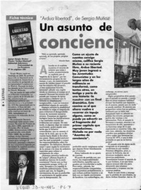 Un Asunto de conciencia  [artículo].