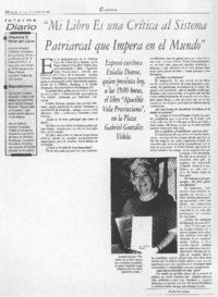 "Mi libro es una crítica al sistema patriarcal que impera en el mundo"