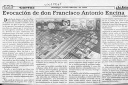 Evocación de don Francisco Antonio Encina  [artículo] Hugo Rolando Cortés.