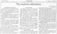 Tres escritores chilenísimos
