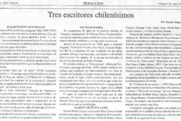 Tres escritores chilenísimos