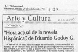 "Hora actual de la novela hispánica", de Eduardo Godoy G.  [artículo] H. R. Cortés.