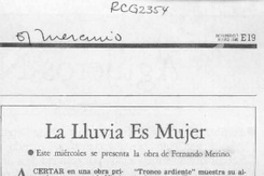La lluvia es mujer  [artículo] Rosa Cruchaga de Walker.