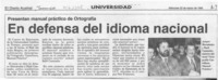En defensa del idioma nacional  [artículo].