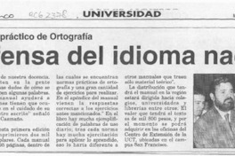 En defensa del idioma nacional  [artículo].