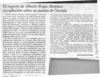 El regreso de Alberto Rojas Jiménez, recopilación sobre un poema de Neruda