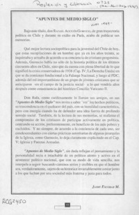 "Apuntes de medio siglo"  [artículo] Jaime Escobar M.