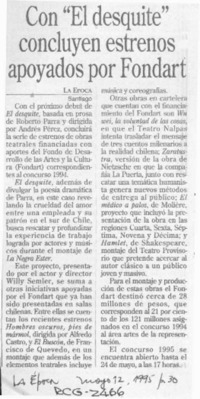 Con "El desquite" concluyen estrenos apoyados por Fondart  [artículo].