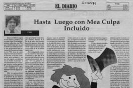 Hasta luego con mea culpa incluido  [artículo] F. V. D.