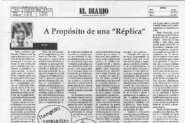 A propósito de una "réplica"