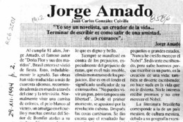 Jorge Amado  [artículo] Juan Carlos González Colville.