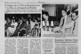 El Origen de la vida extraterrestre y la vida en el espacio es posible  [artículo].